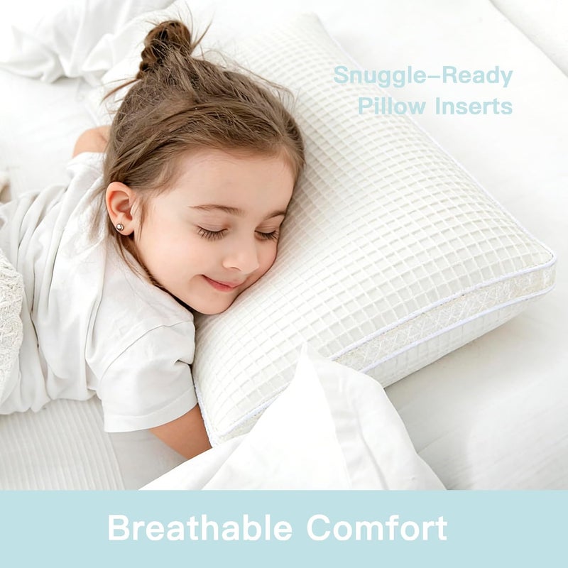Bed Pillow for Sleeping,Queen Size Breathable and Soft with Hotel Quality, Gusseted Pillow Ergonomic Support for Back, Stomach or Side Sleeper 48x74cm - Image 2