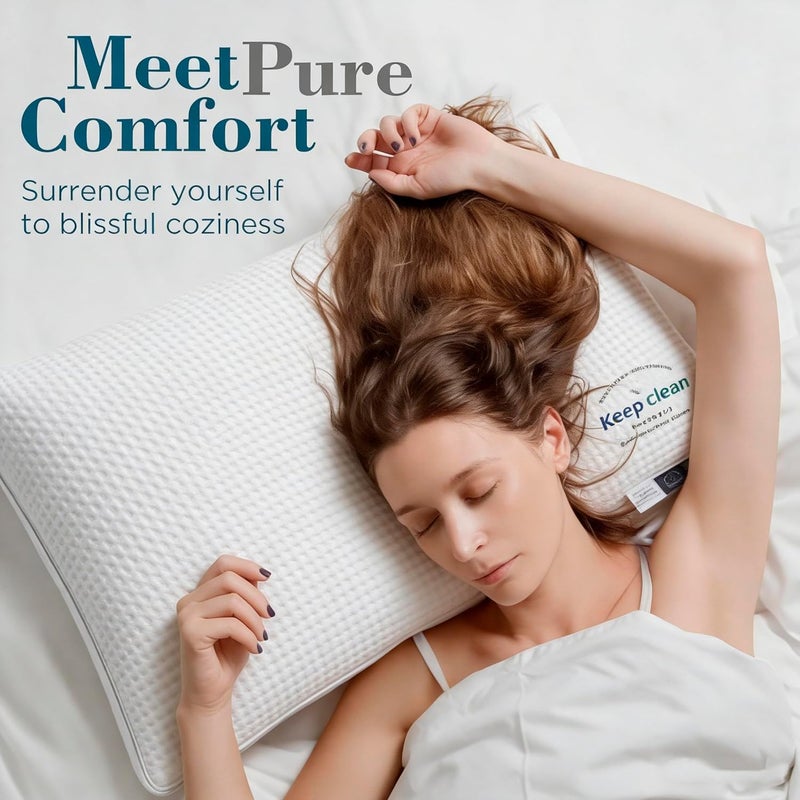 Bed Pillow for Sleeping,Queen Size Breathable and Soft with Hotel Quality, Gusseted Pillow Ergonomic Support for Back, Stomach or Side Sleeper 48x74cm - Image 5