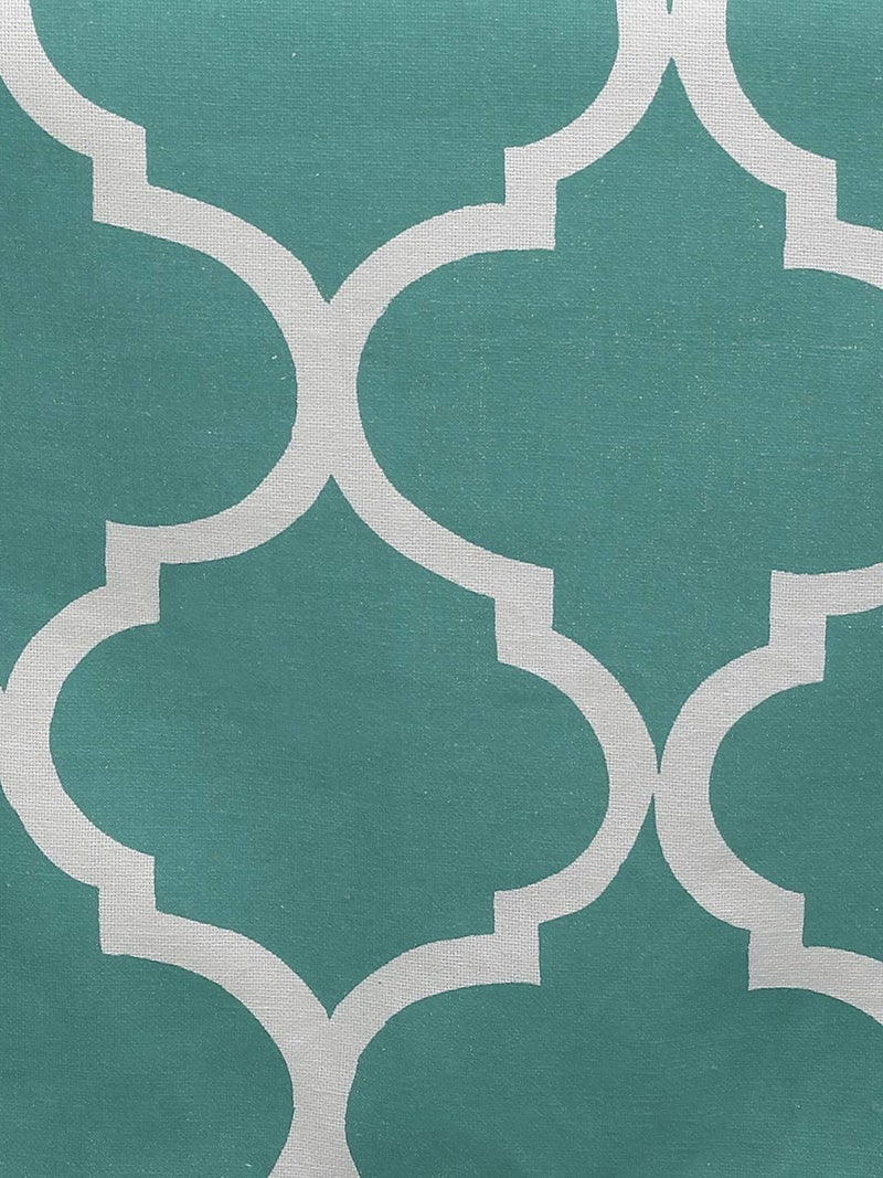 Dekor World Ogee Printed Aqua Table Runner with 4 Pcs Place Mat (33x120cm/33x47cm) (Pack of 5 Pcs)-4 Seater Dinning & Center Table - Image 4