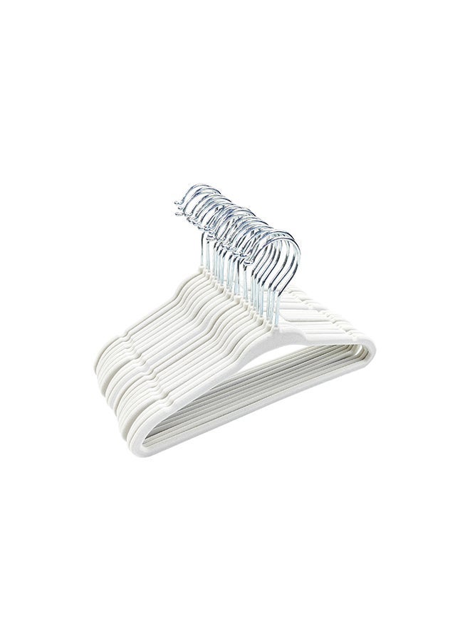 Noon East Pack of 2 - 20 Piece Kid Velvet Hangers - Nursery Clothes Hangers Non Slip Toddler Hangers, 360 Degree Swivel Hook, White 16.99x28cm - Image 2
