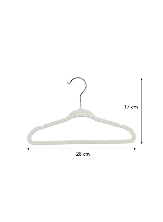 Noon East Pack of 2 - 20 Piece Kid Velvet Hangers - Nursery Clothes Hangers Non Slip Toddler Hangers, 360 Degree Swivel Hook, White 16.99x28cm - Image 3
