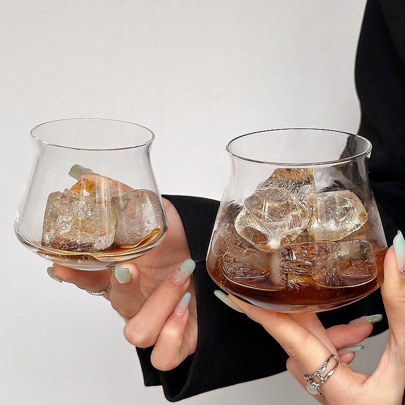 Retro Iced Americano Latte Flip-Top Coffee Cup - Simple Glass Design for Whiskey, Juice & Cold  Drinks - Image 2