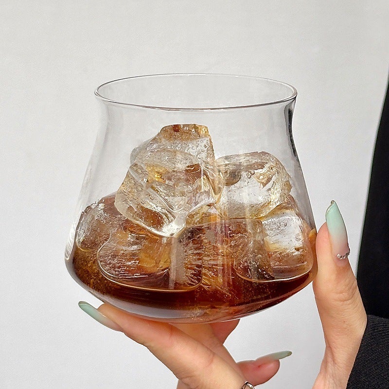 Retro Iced Americano Latte Flip-Top Coffee Cup - Simple Glass Design for Whiskey, Juice & Cold  Drinks - Image 5