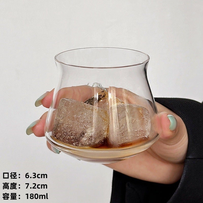 Retro Iced Americano Latte Flip-Top Coffee Cup - Simple Glass Design for Whiskey, Juice & Cold  Drinks - Image 1