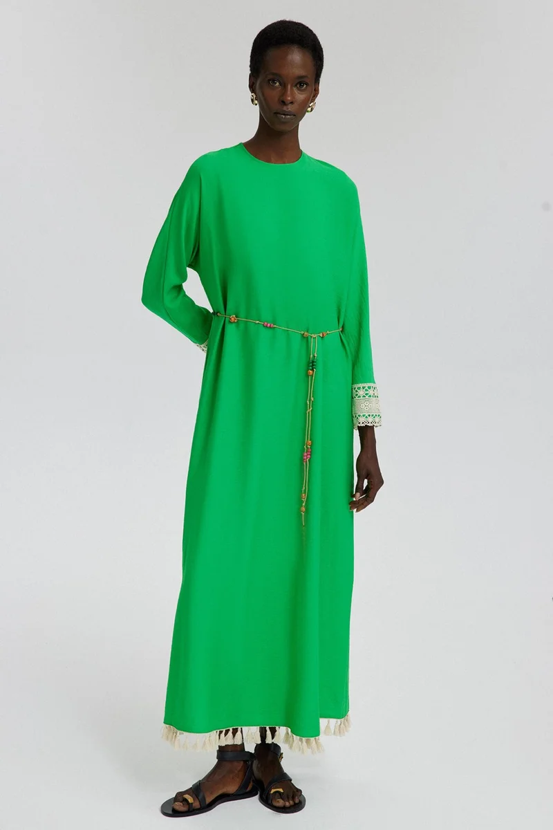 Touche Sleeve Lace Detailed Dress