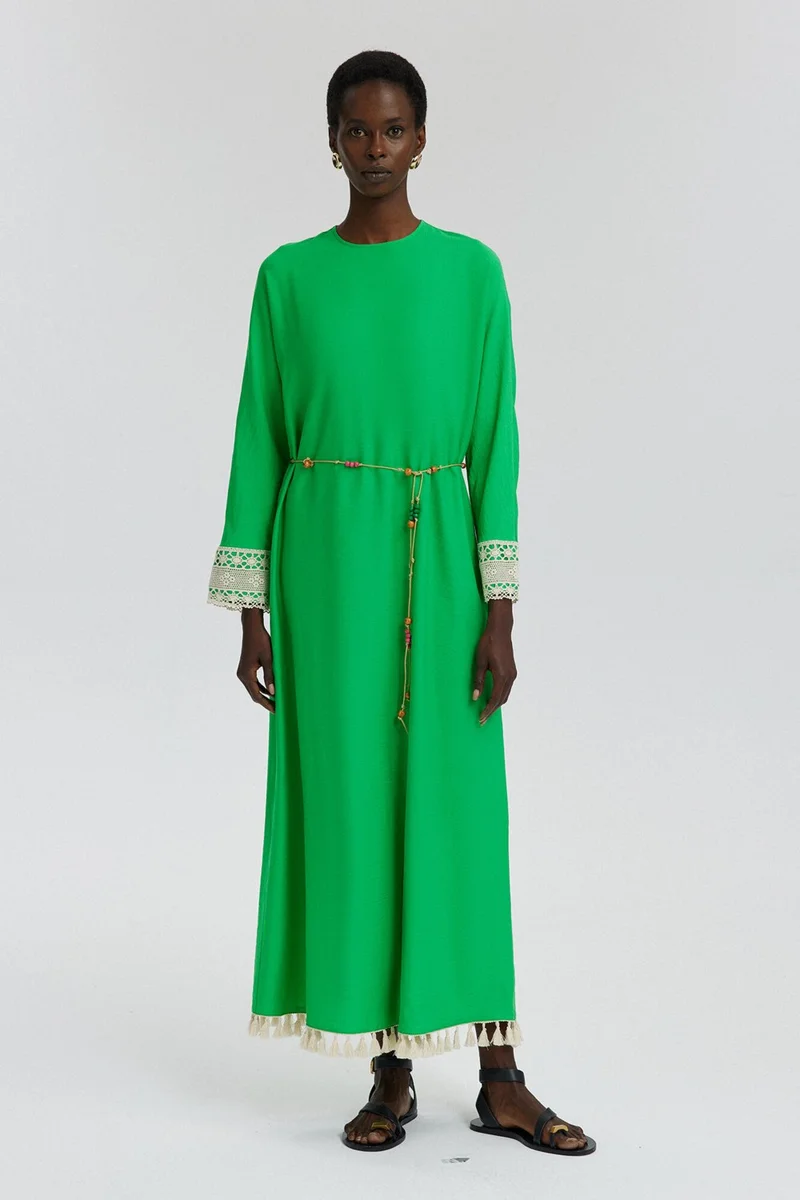 Touche Sleeve Lace Detailed Dress