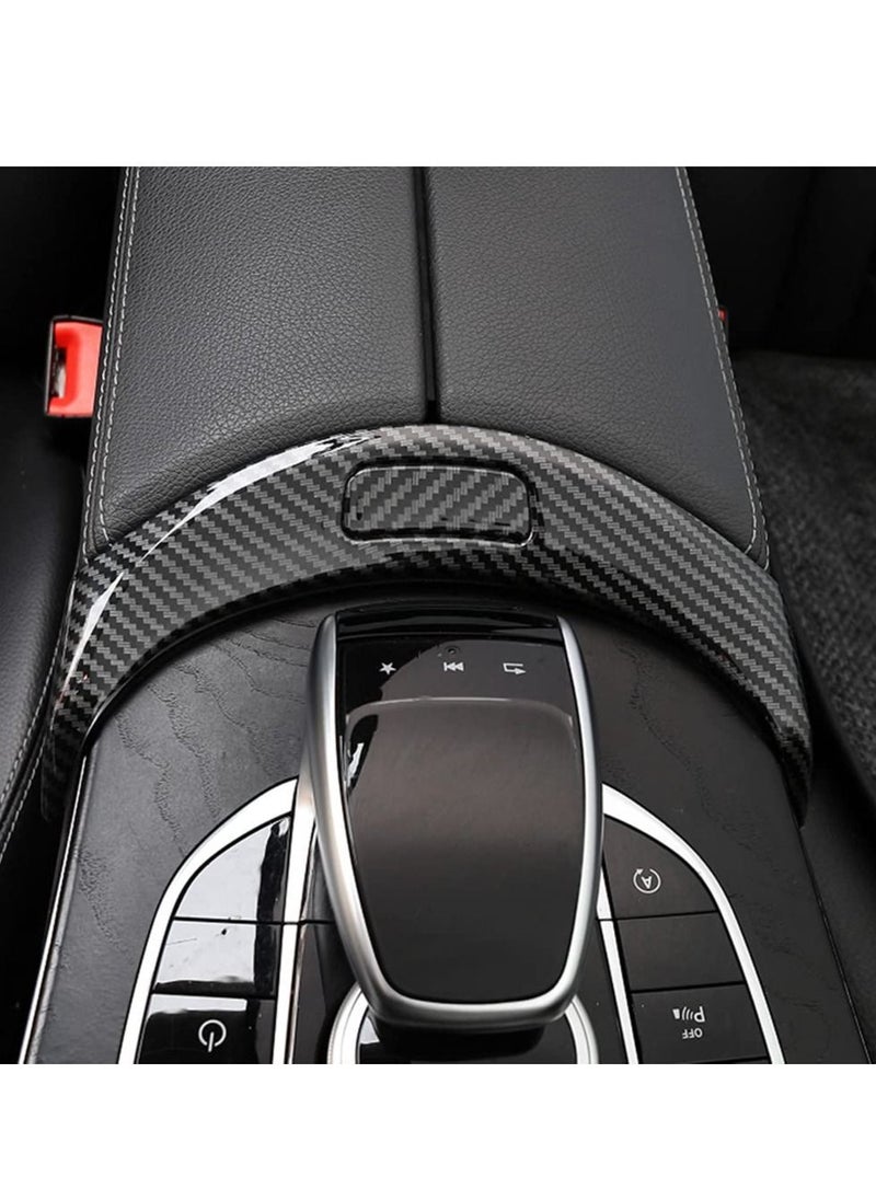 Y&D Car Interior Center Console Armrest Storage Box Release Button Switch Protective Cover Trim for Mercedes Benz C Class W205 GLC X253 Accessories 2015-2020(Carbon Fiber Color)  - Image 1