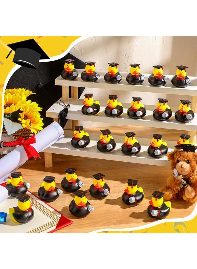 Sratte 24 Pack 2" Rubber Ducks in Bulk Graduation Diploma Tiny Rubber Duck 2025 Grad Cruise Ducks for Adults Graduates Gift Prize Graduation Party Decorations(Black, Red) - Image 4