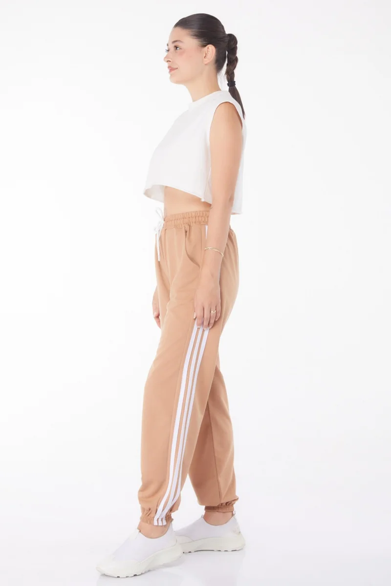 Tofisa Plain Medium Women's Mink Striped Sweatpants - 25953