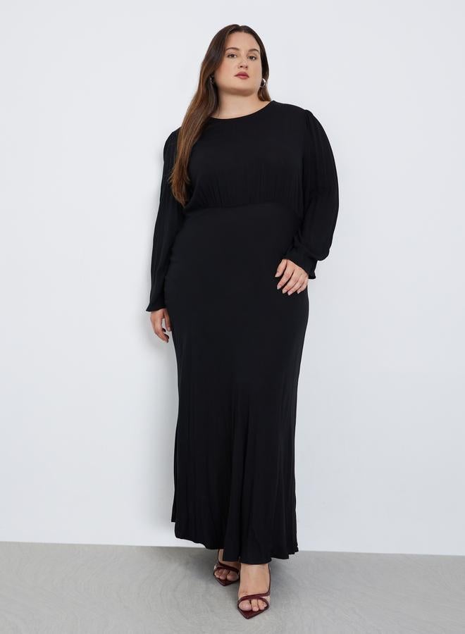 Styli Plus Size Black Column Maxi Dress - Image 2