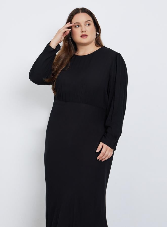 Styli Plus Size Black Column Maxi Dress - Image 3