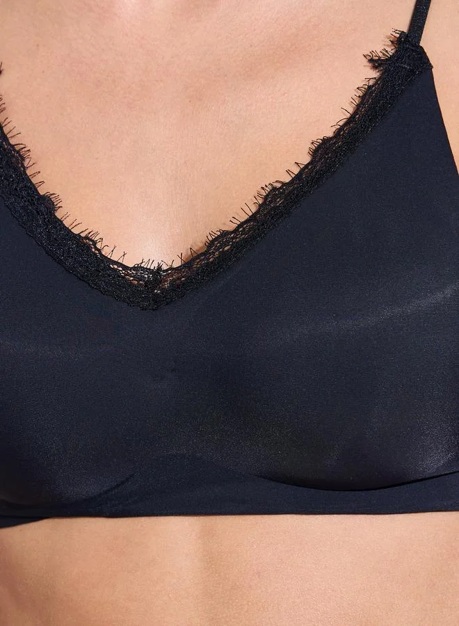 Styli Multi Pack of 2 - Padded Non Wired Bralette with Lace Detail for Women | Best Price UAE