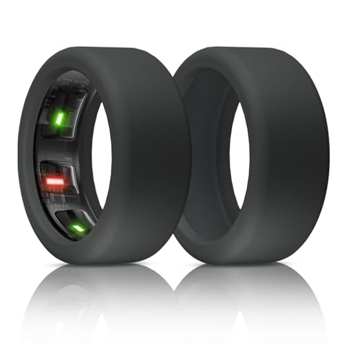 BandSmith Silicone Ring Cover Compatible with Oura Ring Protector, Elastic Case for Oura Ring Gen 4/3 Working Out - Patent Protected (Black+Black, S for 678910) - Image 1