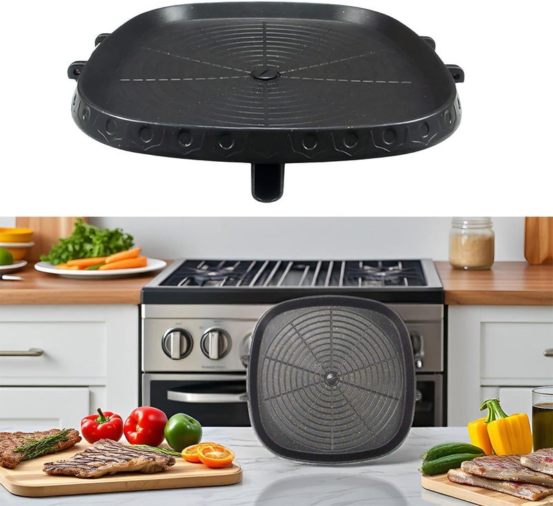 CHYIR Korean Style Square Grill Pan with Maifan Coated Surface,Non-stick Smokeless Barbecue Stovetop Plate for Indoor Outdoor BBQ - Image 2
