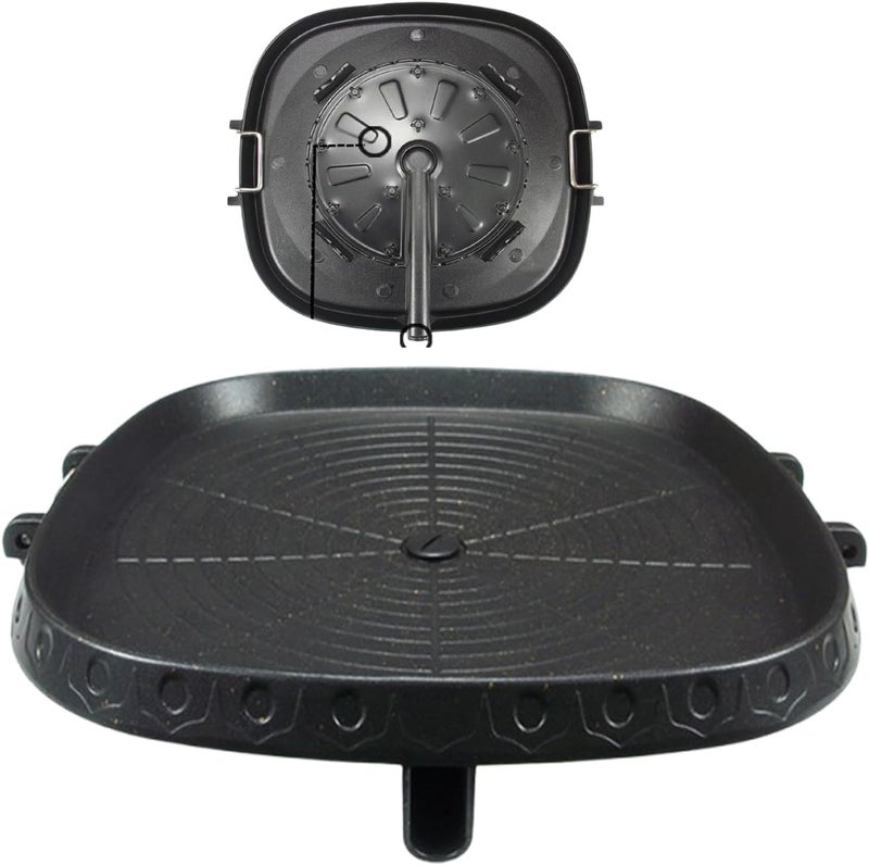 CHYIR Korean Style Square Grill Pan with Maifan Coated Surface,Non-stick Smokeless Barbecue Stovetop Plate for Indoor Outdoor BBQ - Image 5