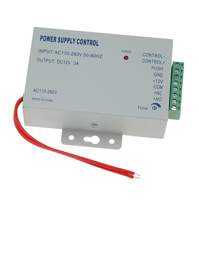 جوميز مفتاح تحكم المعادن بوصول الطاقة DC12V 3A دخل 110-260VAC مع تأخير جهد مناسب لجميع أنواع الأقفال الإلكترونية للاستخدام اليومي والمكتبي والمنزلي - Image 1