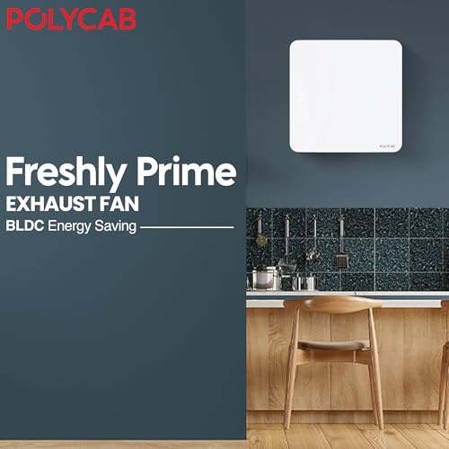 Polycab Freshly Prime Exhaust Fan 150mm (6 Inches) | BLDC Motor | 6W| Low Noise | 2100 RPM| Ideal for Bathroom,Kitchen | Easy to Clean | Installation-Round Cut (147mm) | 2 Years Warranty (White) - Image 2