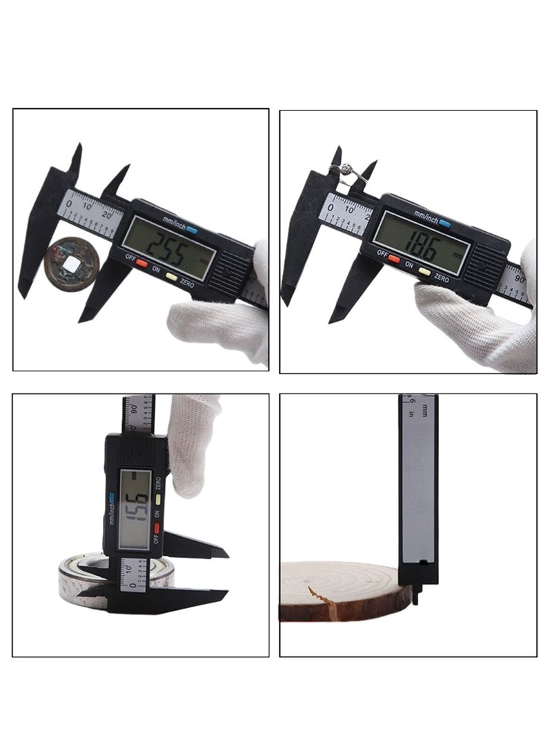 اعاره فرجار رقمي بشاشة LCD، زر تغيير سريع لتحويلات البوصة والكسور والمليمتر، فرجار رقمي 150 مم - Image 3