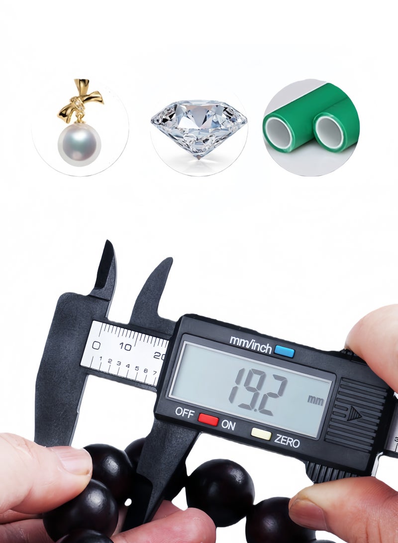 اعاره فرجار رقمي بشاشة LCD، زر تغيير سريع لتحويلات البوصة والكسور والمليمتر، فرجار رقمي 150 مم - Image 2