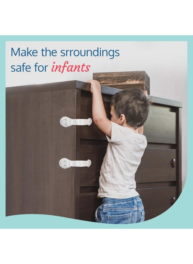 لوفلاب أقفال أثاث أمان للأطفال، عبوة من 10 قطع؛ قابلة للتعديل ومرنة مع لاصق 3M - Image 3