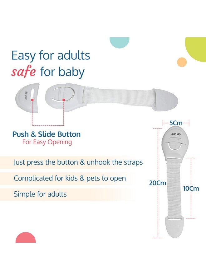 لوفلاب أقفال أثاث أمان للأطفال، عبوة من 10 قطع؛ قابلة للتعديل ومرنة مع لاصق 3M - Image 4