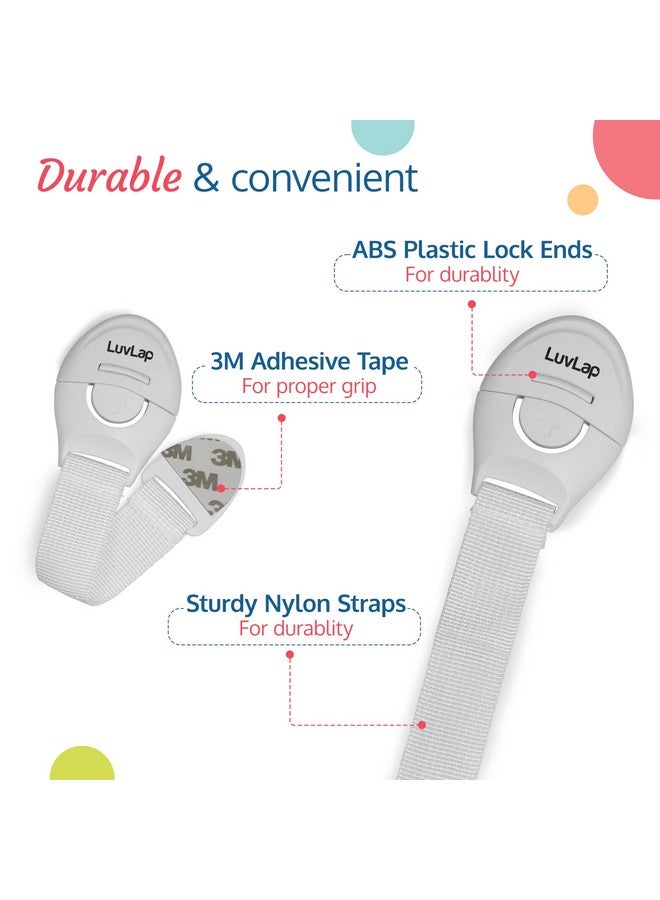 لوفلاب أقفال أثاث أمان للأطفال، عبوة من 10 قطع؛ قابلة للتعديل ومرنة مع لاصق 3M - Image 2