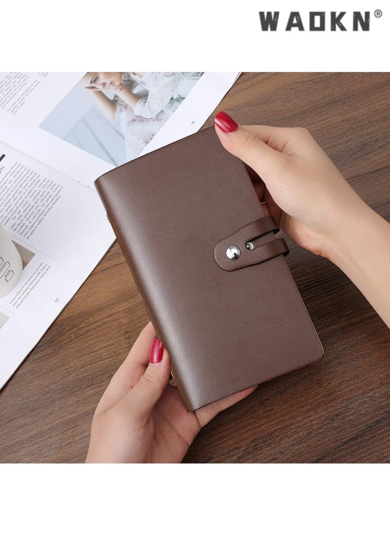 WAOKN Credit Card Holder, Business Card Organizer Credit Cards Protector with 96 Card Slots RFID Blocking Business Cards Holder for Managing Your Different Cards to Prevent Loss or Damage (Brown)  - Image 2
