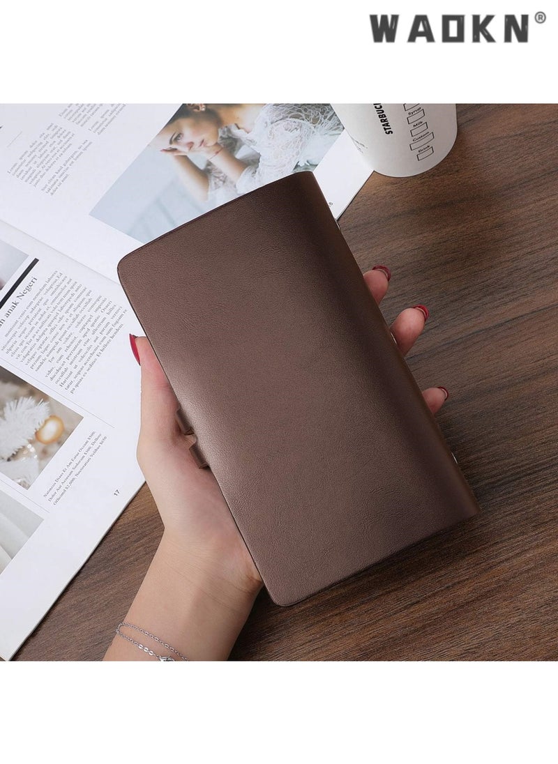 WAOKN Credit Card Holder, Business Card Organizer Credit Cards Protector with 96 Card Slots RFID Blocking Business Cards Holder for Managing Your Different Cards to Prevent Loss or Damage (Brown)  - Image 3