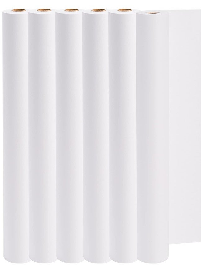 SOUJOY 6 Pack Easel Paper Roll, 12Inch x 82Feet Kids Drawing Paper Roll, White Recyclable Arts and Crafts Bond Paper for Paints, Wall-Mount Note Station - Image 1