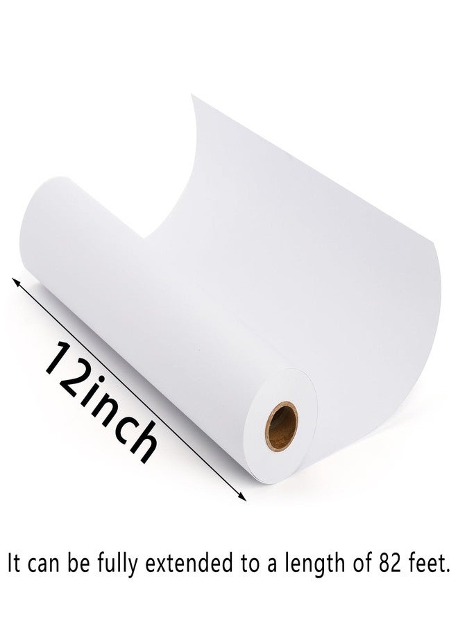 SOUJOY 6 Pack Easel Paper Roll, 12Inch x 82Feet Kids Drawing Paper Roll, White Recyclable Arts and Crafts Bond Paper for Paints, Wall-Mount Note Station - Image 2