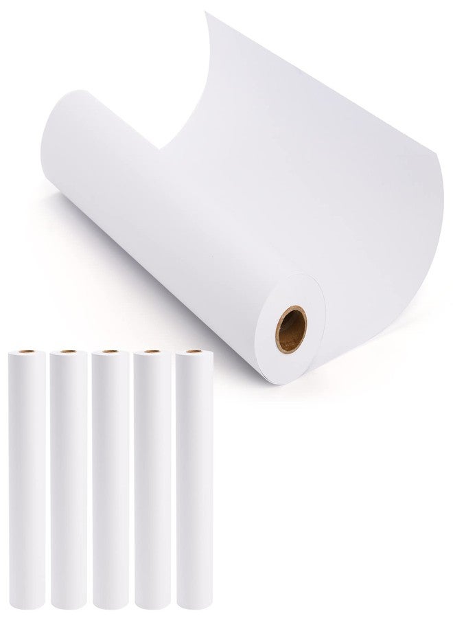 SOUJOY 6 Pack Easel Paper Roll, 12Inch x 82Feet Kids Drawing Paper Roll, White Recyclable Arts and Crafts Bond Paper for Paints, Wall-Mount Note Station - Image 4