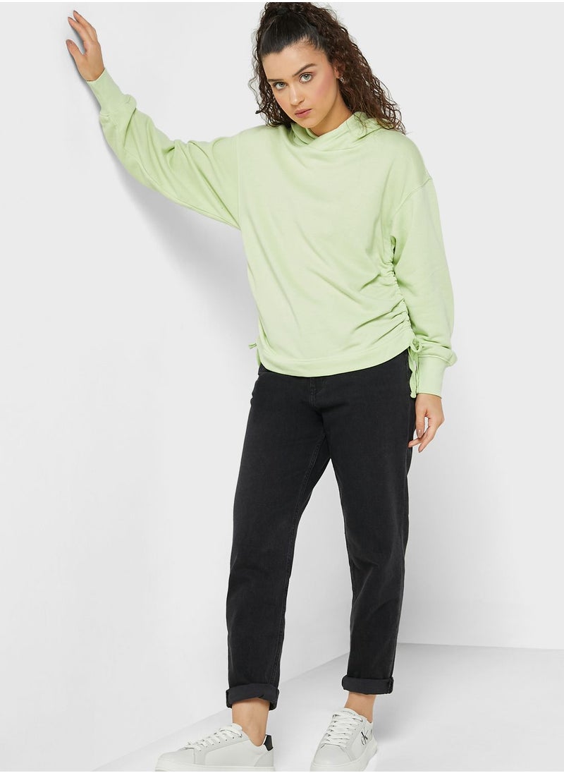 Aerie Ruched Knitted Hoodie  - Image 4