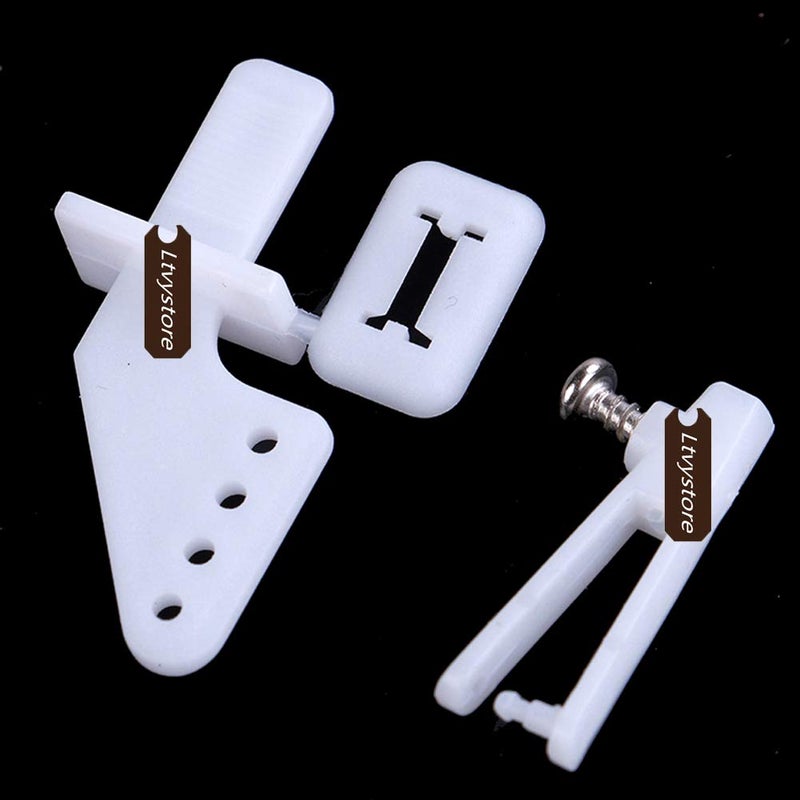 Ltvystore 20Pcs 304 Stainless Steel 1.2 x 450mm Z Push Rods Parts &20Pcs Nylon Control Horns 21x10 mm Compatible for RC Airplane Plane Boat Replacement - Image 5