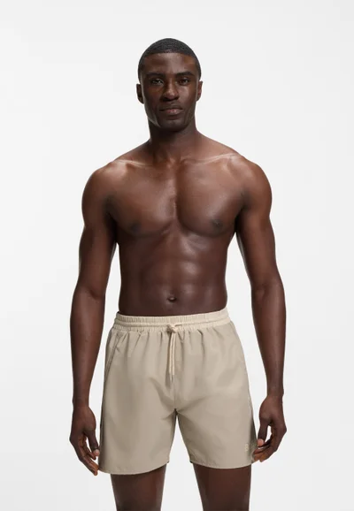 BOSS Swim shorts with contrast logo and piping
