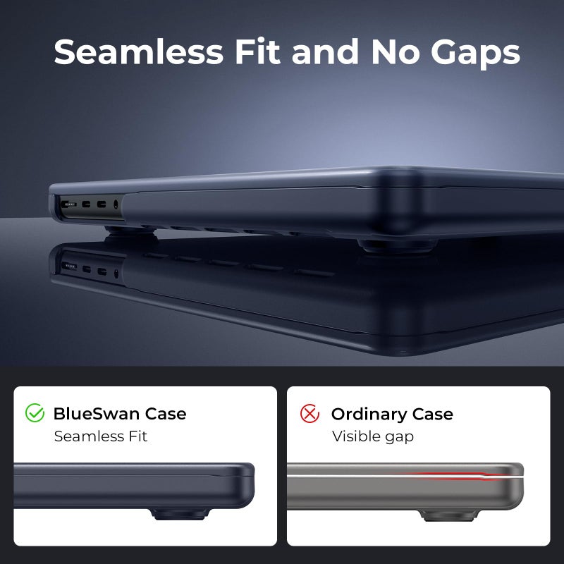 BlueSwan Matte Case for MacBook Pro 14 M5 M4 M3 M2 M1 Pro/Max 2026-2021, Compatible A3426 A3427 A3434 A3401 A3112 A2992 A2918 A2779 A2442, Hard Shell Protective Cover, Matte Midnight - Image 5