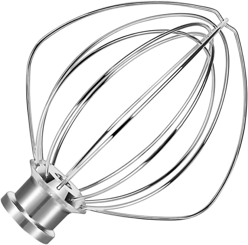 Wiselet KN256 Stainless Steel Whisk for KitchenAid 6 Qt Bowl-Lift Stand Mixer, 6-Wire Whip Compatible with KV25, KP25, KP26, KL26, KD26, KP26, Heavy Duty 18/8 Stainless Steel, Dishwasher Safe, No Residue - Image 1