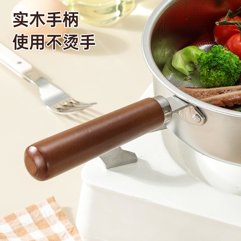 304 Stainless Steel Mini Frying Pan Special Oil Splashing Pan For Induction Cooker Household Supplementary Food Flat Bottom Frying Egg Pan - Image 5