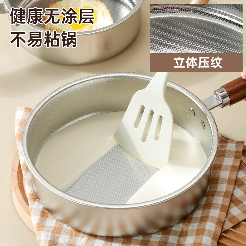 304 Stainless Steel Mini Frying Pan Special Oil Splashing Pan For Induction Cooker Household Supplementary Food Flat Bottom Frying Egg Pan - Image 3