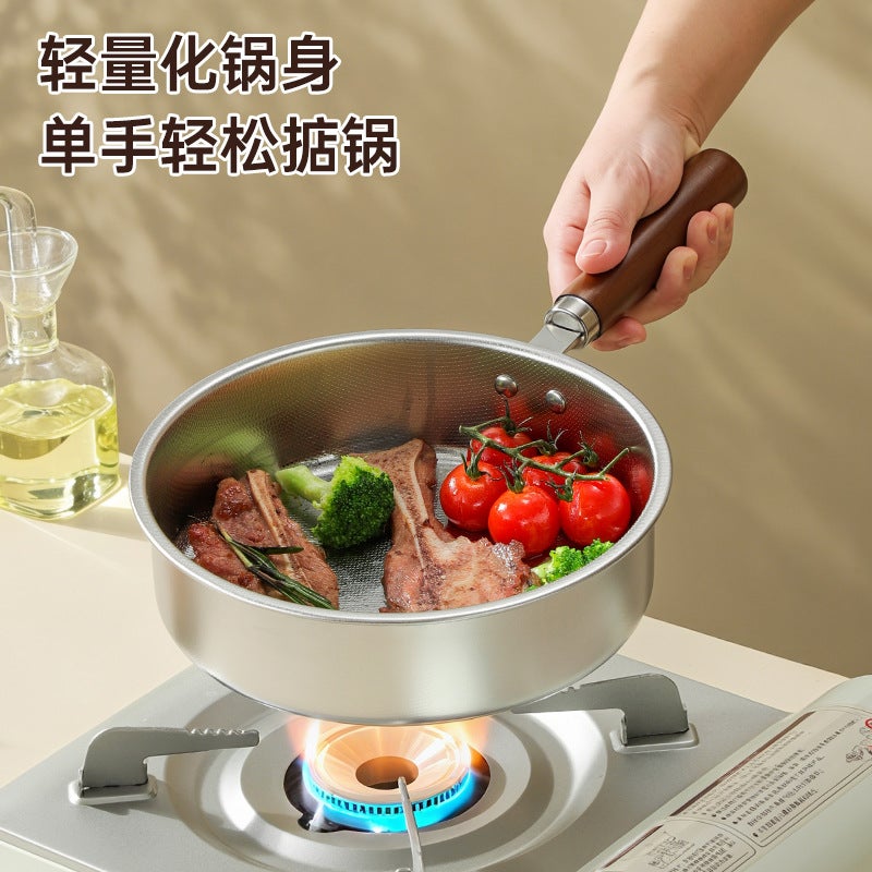 304 Stainless Steel Mini Frying Pan Special Oil Splashing Pan For Induction Cooker Household Supplementary Food Flat Bottom Frying Egg Pan - Image 4