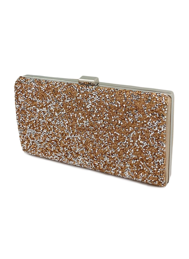 Loquat - Womens Acrylic Clutch Purses Evening Crossbody Bag Shiny Rhinestones Decoration Chain Handbag for Wedding Cocktail Party Prom Champagne - Image 1