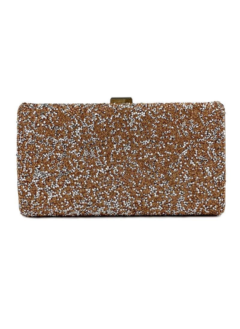 Loquat - Womens Acrylic Clutch Purses Evening Crossbody Bag Shiny Rhinestones Decoration Chain Handbag for Wedding Cocktail Party Prom Champagne - Image 1