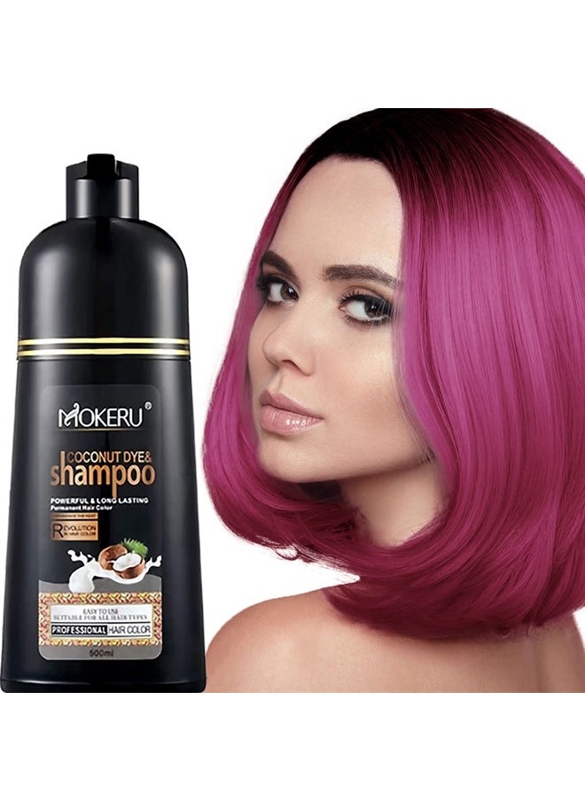 FVQUHVO - Grape Red Hair Shampoo for Dark Hair-Instant Hair Dye Shampoo 3 in 1 for Women and Men-Herbal Red Shampoo Colors in Minutes & Long Lasting Red Hair Dye 16.90 Fl Oz (Grape Red) - Image 1