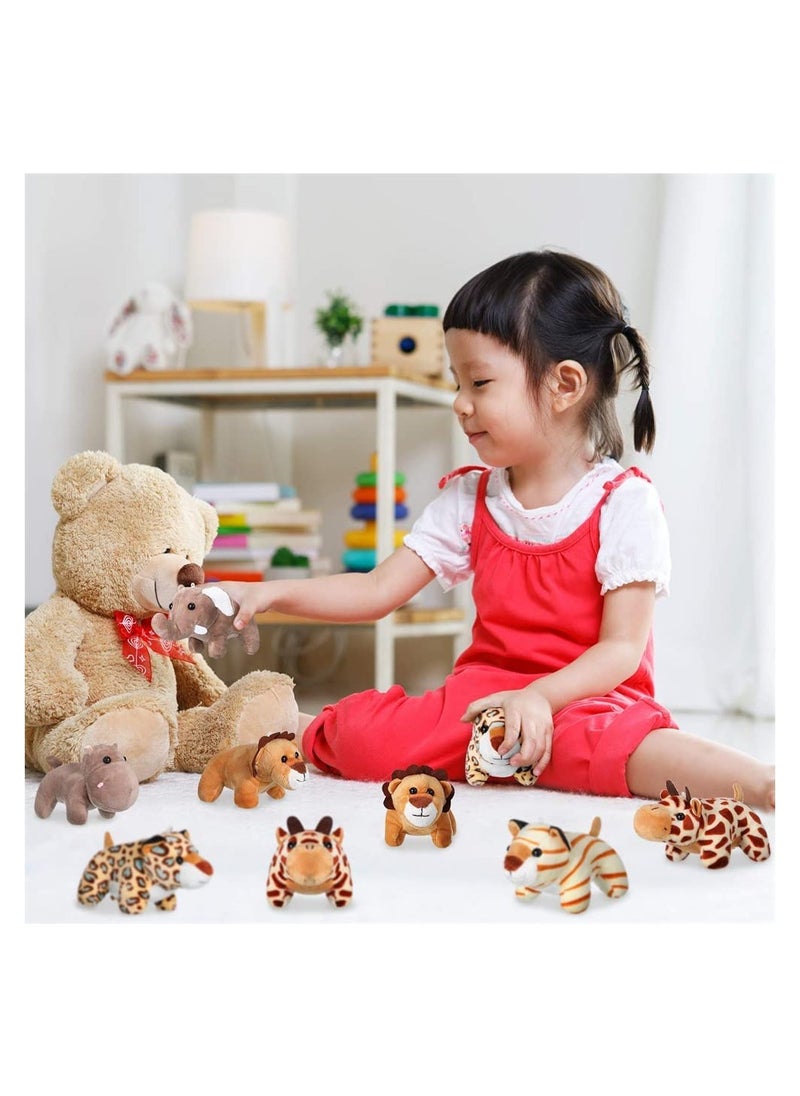 KASTWAVE 6-piece mini stuffed forest and jungle animal plush toys 4.8 inches  - Image 2