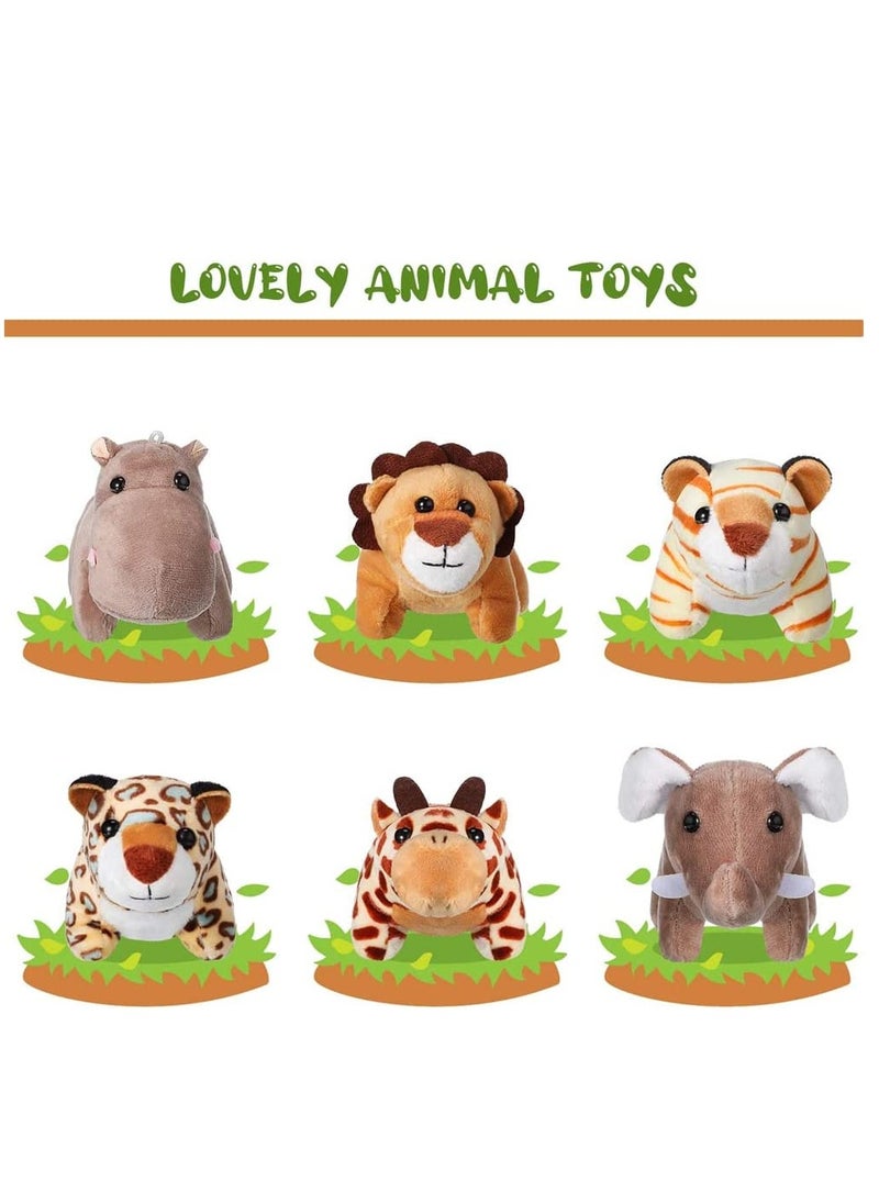 KASTWAVE 6-piece mini stuffed forest and jungle animal plush toys 4.8 inches  - Image 4