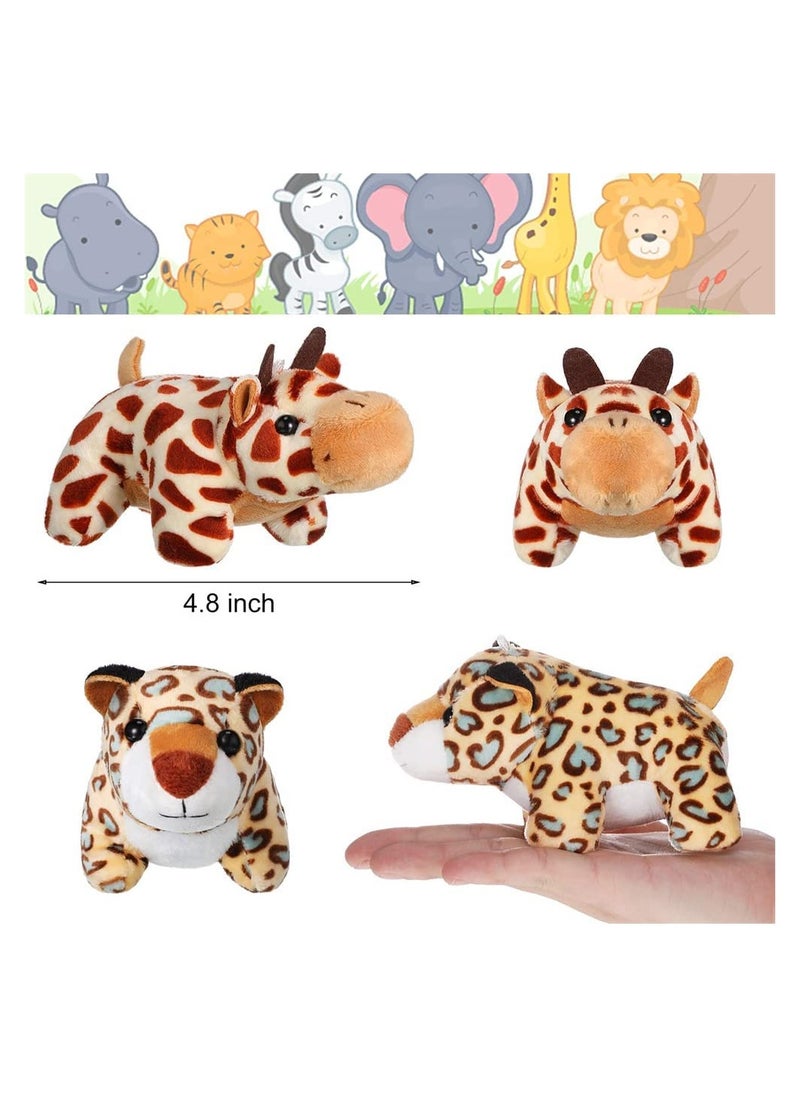 KASTWAVE 6-piece mini stuffed forest and jungle animal plush toys 4.8 inches  - Image 5