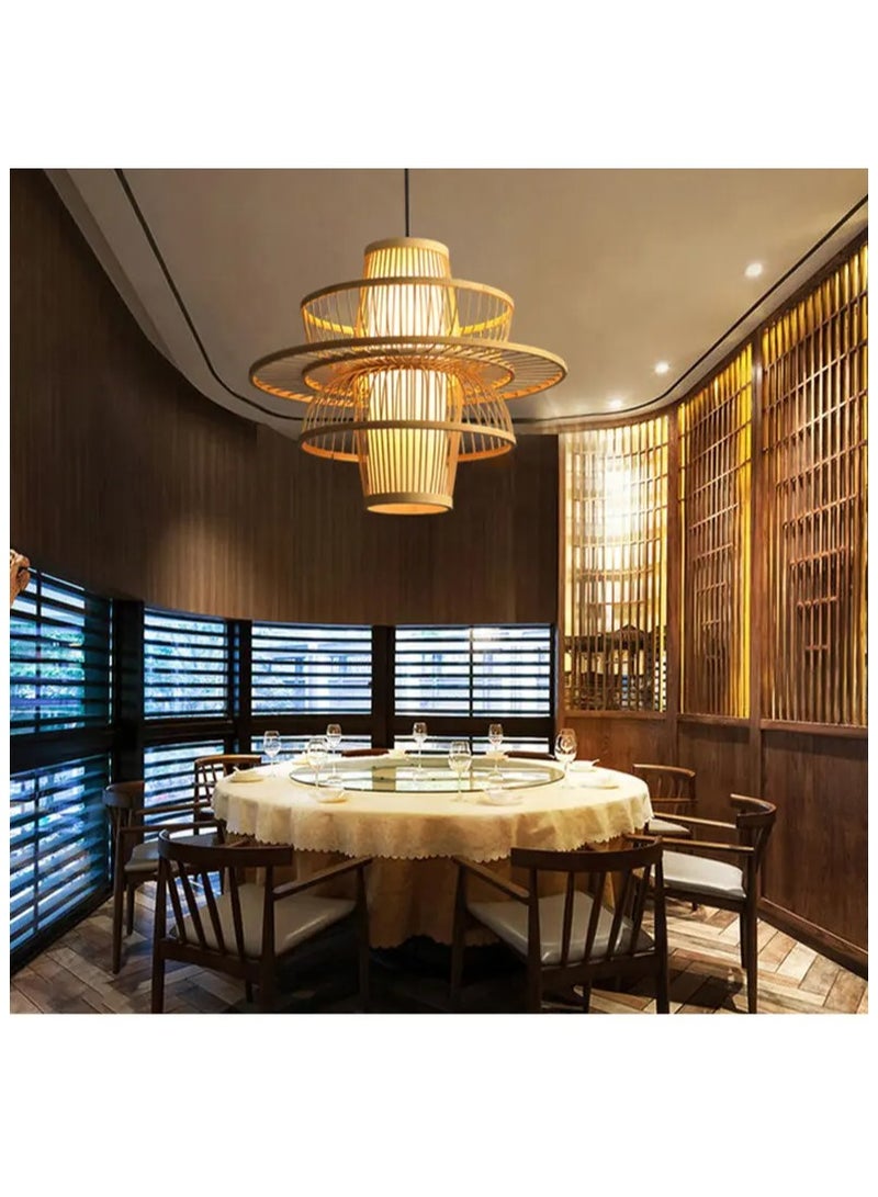 Bamboo Pendant Light Fixture, Japanese Style Hanging Lamp, Modern Asian Dining Room Ceiling Light,(Bulb Not Included)  - Image 3