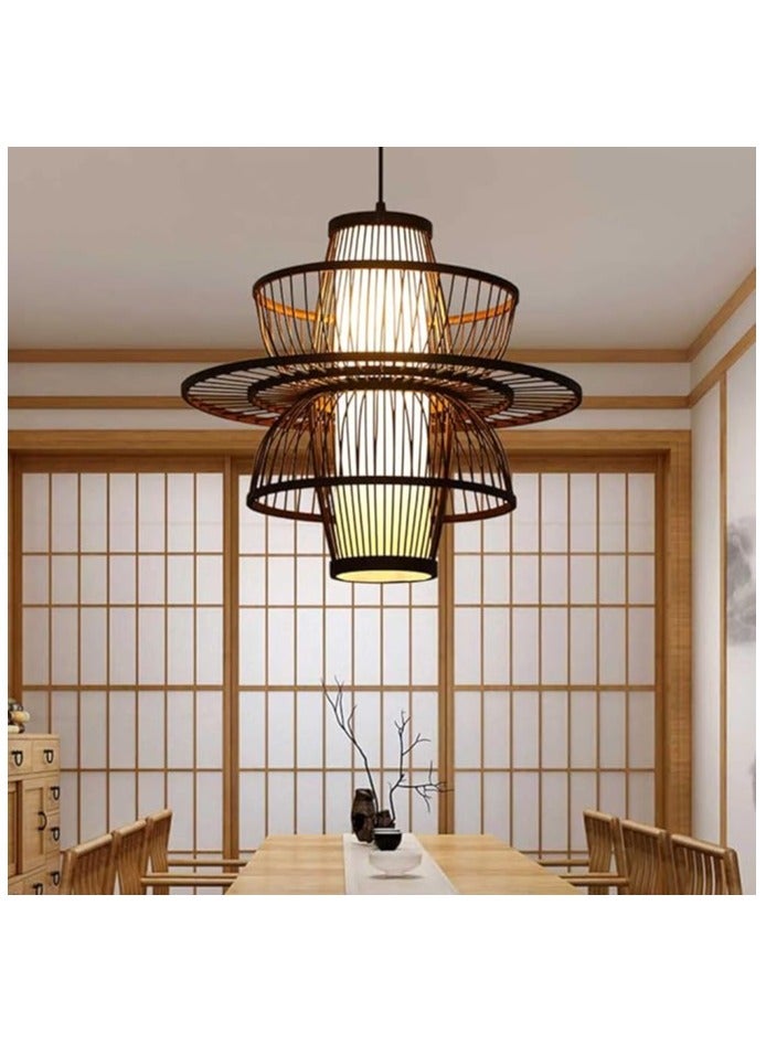 Bamboo Pendant Light Fixture, Japanese Style Hanging Lamp, Modern Asian Dining Room Ceiling Light,(Bulb Not Included)  - Image 2