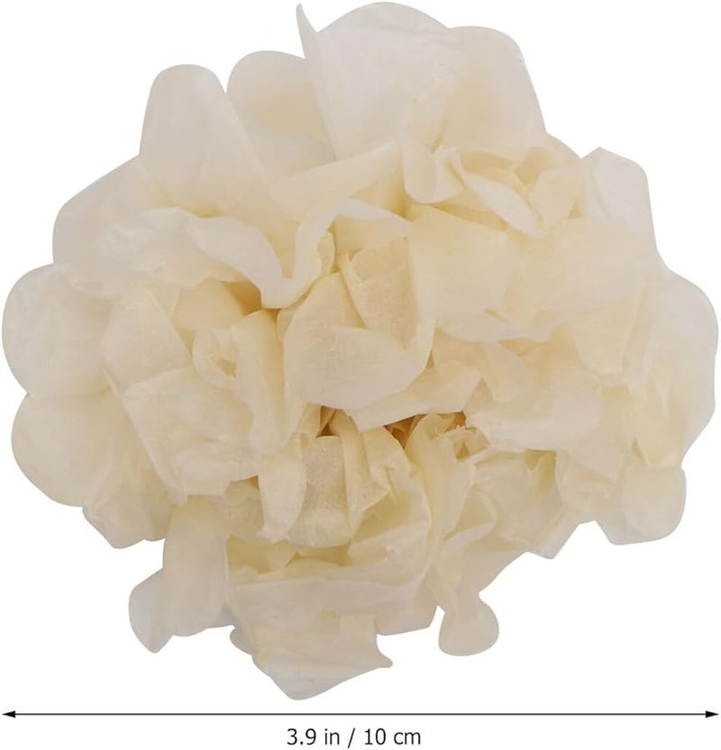 كرات ورقية من نسيج البيج 20 قطعة لتزيين حفلات أعياد الميلاد والزفاف وديكورات ريفية DIY - Image 4