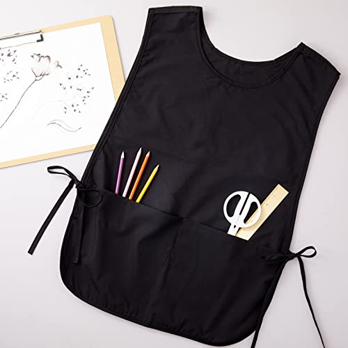 Okuna Outpost 3-Pack Smock Aprons With Pockets - Adjustable Black 19 x 28 in Polyester & Cotton - Washable Cobbler Cotton Apron - Versatile Craft, Garden & Painting Smock - Image 5
