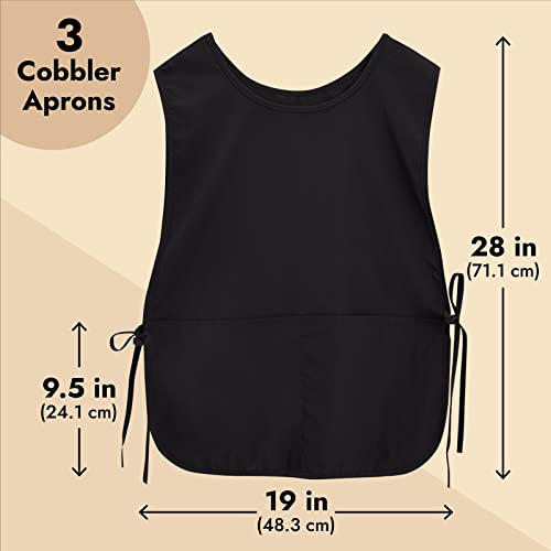 Okuna Outpost 3-Pack Smock Aprons With Pockets - Adjustable Black 19 x 28 in Polyester & Cotton - Washable Cobbler Cotton Apron - Versatile Craft, Garden & Painting Smock - Image 4